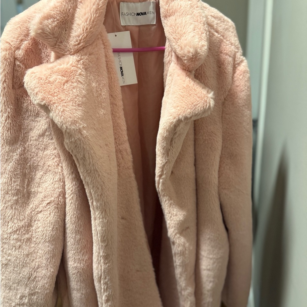 Fashion Nova Soft Blush Teddy Jacket